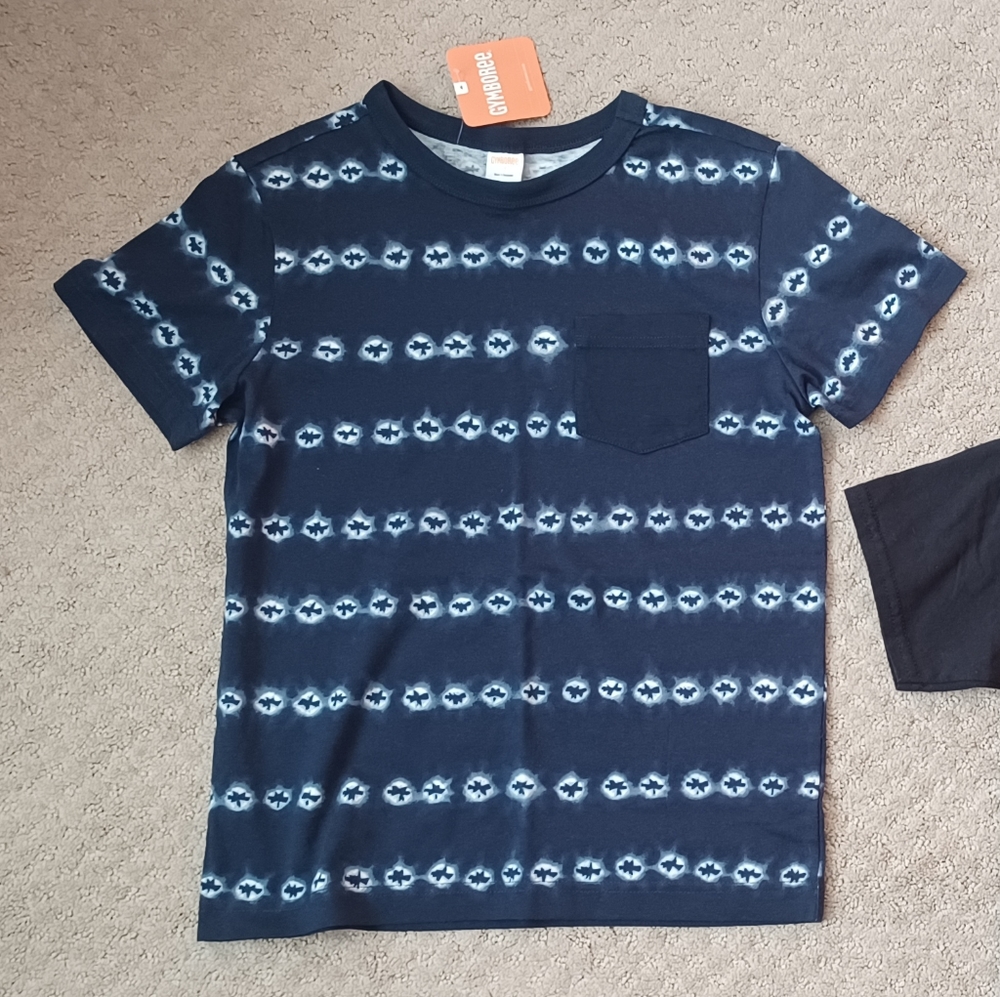 Kid's Gymboree Tie Dye Short Sleeve Tee - Blue & White (Small/7)